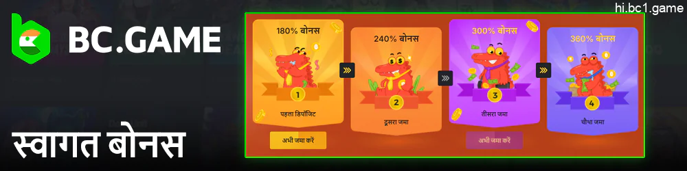 नए खिलाड़ियों के लिए BC.Game स्वागत बोनस के बारे में